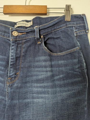 LEVI'S 505 Women's Straight Leg Dark Blue Jeans Size 14M Stretch - Picture 5 of 15