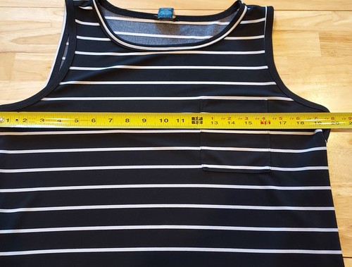 ANN TAYLOR Black with White Stripes Sleeveless Tank Top - Size M - Picture 7 of 12