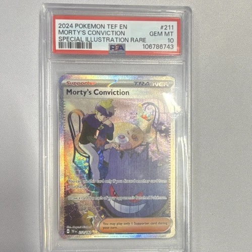 Morty's Conviction Pokémon Gengar SV05 Temporal Forces 211/162 PSA 10 SIR!
