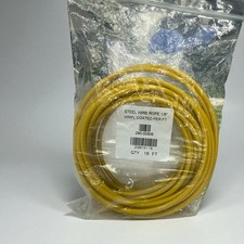 1/8" Wire Rope Vinyl Coated 18ft Steel Wire Cable with Crimping Sleeve Yellow