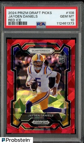 2024 Panini Prizm Draft Picks Red Ice #108 Jayden Daniels RC Rookie PSA 10