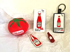 Heinz Ketchup -Key Chain, Magnet, Tomato Squeeze, Ketchup Bottle Pin Promo
