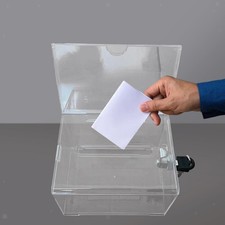 Clear Donation Box Acrylic Donation Box with Lock Business Card Drawing Box