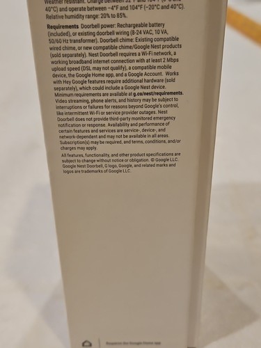 Google Nest GWX3T GA01318-US WiFi Smart Videocitofono (batteria) - Grigio - Foto 12 di 13