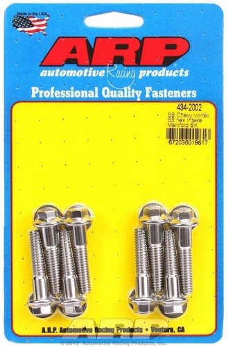 Arp 434-2002, Set of 8 Polished Stainless Sbc S/S Intake Bolt Kit 6Pt. Performan - Picture 2 of 9