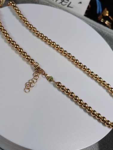 18K YELLOW GOLD Bubble Necklace size 16"-17" Lightweight 4mm 7.92g NEW Au750  - Picture 9 of 13