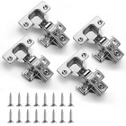 2 Pair 1/2 Overlay Soft Close Cabinet Hinges, Stainless Steel, 3-Way Adjust
