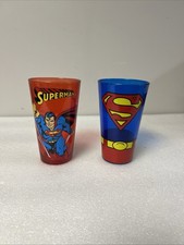 Red  Blue Superman Pint Glass Set Man Of Steel 16oz DC Comics