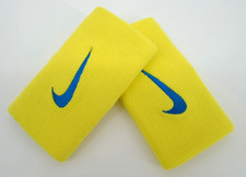 Nike Tennis Premier Doublewide Wristbands Adult Sonic Yellow/Blue Jay