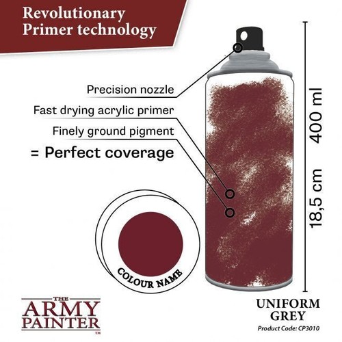 THE ARMY PAINTER COLOUR PRIMER - UNIFORM GREY - 400ML SPRAY PAINT - Picture 3 of 6