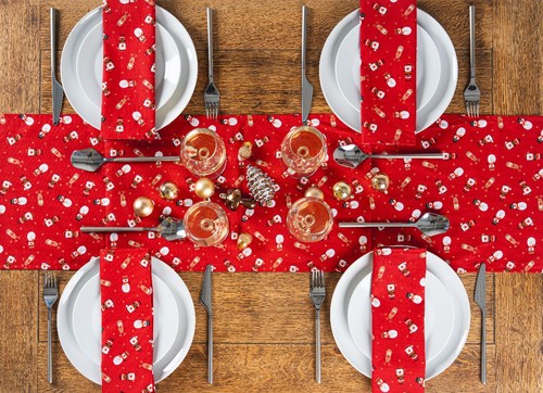 Christmas Table Runner 30cm Wide Washable Festive Holiday Decoration Linen - Picture 13 of 85