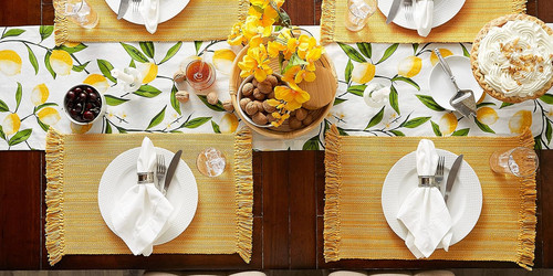 DII Variegated Tabletop Collection, Tischset Set, 13x19", Apricot - Bild 7 von 8