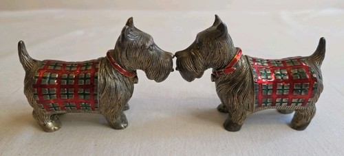 Salero y pimentero de peltre chapado en plata para perro Scottie Jeffrey Banks/ - Imagen 4 de 9