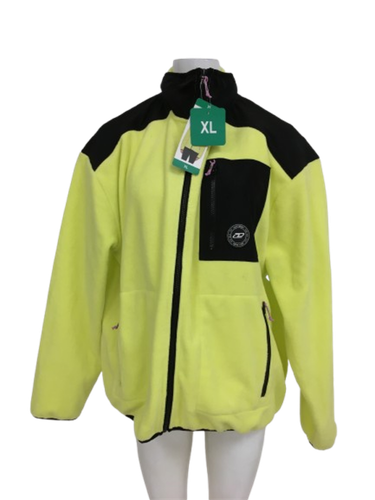 DKNY SPORT Ladies Size XL Lightweight Yellow/Black Zip Up Fleece New With Tags  - Picture 1 of 10