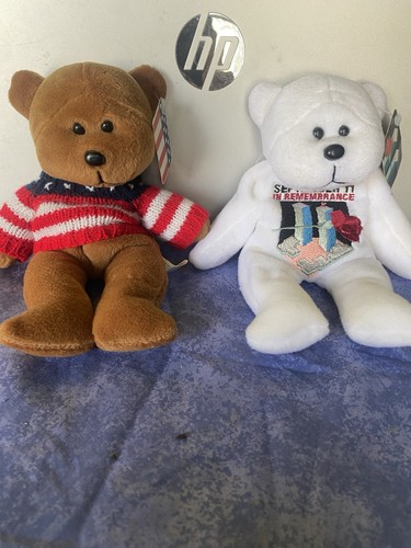 Teddybär "Patriot" amerikanischer Pullover 8 Zoll Plüsch & 11. September  Plüsch. Neu - Bild 3 von 7