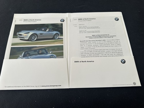 2003 BMW Z8 Alpina Roadster V8 Press Info Media Kit Brochure US Model Catalog - Picture 2 of 7