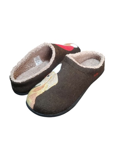 Women's L.L. Bean Daybreak Scuff Golden Retriever in Santa Hat Size 10M NIB - Picture 2 of 10