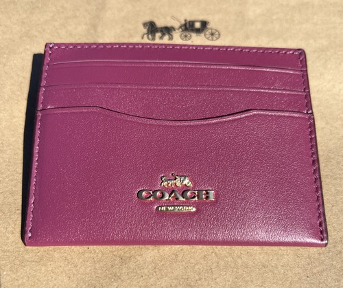 Coach CAA88 schmales Ausweisetui aus weichem raffiniertem Leder gold/rosa - Bild 1 von 4