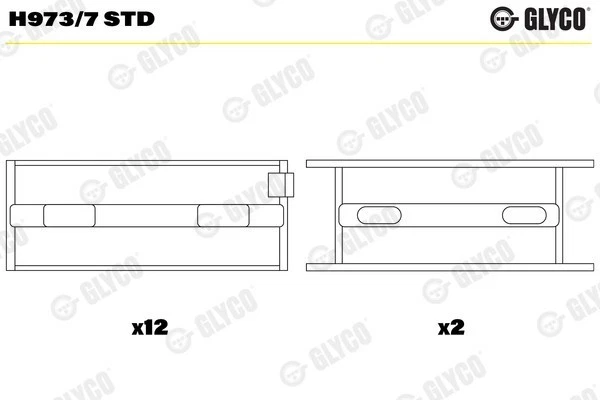 Juego de cojinetes del cigüeñal principal GLYCO para BMW M30 2,5 L 3,2 L 3,3 L STD Foto 2 de 2