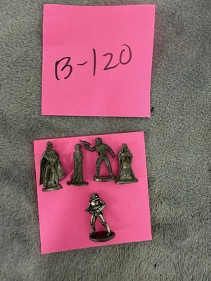 Star Wars Monopoly Metal Figurines Set Darth Vader Han Solo P. Leia Chewy - Photo 1/4