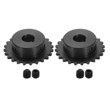2Pcs #35 Chain Roller Sprocket 3/4" Bore 3/8" Pitch 24 Tooth with Set Screws