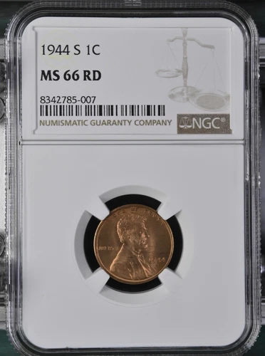 1944 S NGC MS 66 RD United States / American Lincoln Wheat Cent.