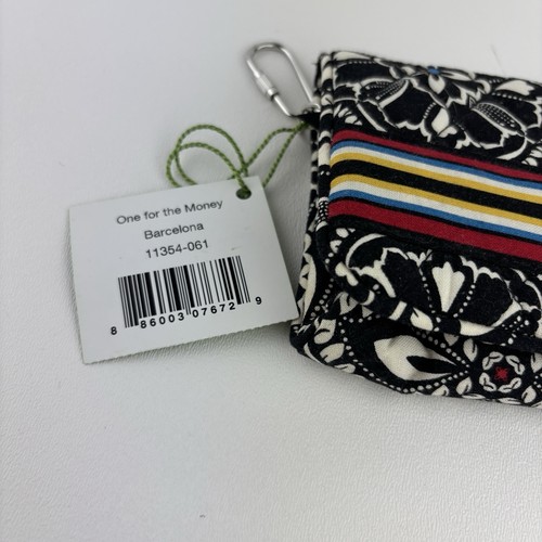 Portafoglio Vera Bradley Barcelona One For The Money Snap Portamonete Bifold Nuovo - Foto 2 di 10