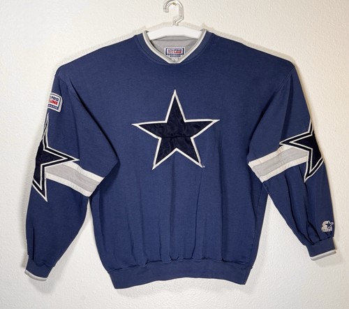 Vintage Dallas Cowboys Starter Pro Line NFL Embroidered Big Star Crewneck Large - Picture 1 of 22