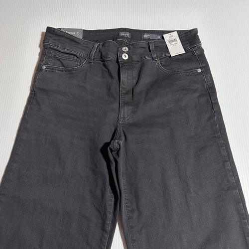 J.Jill Jeans Women’s Black Basalt Wash High Rise Wide Full Leg Size 14 R NWT - Picture 2 of 10