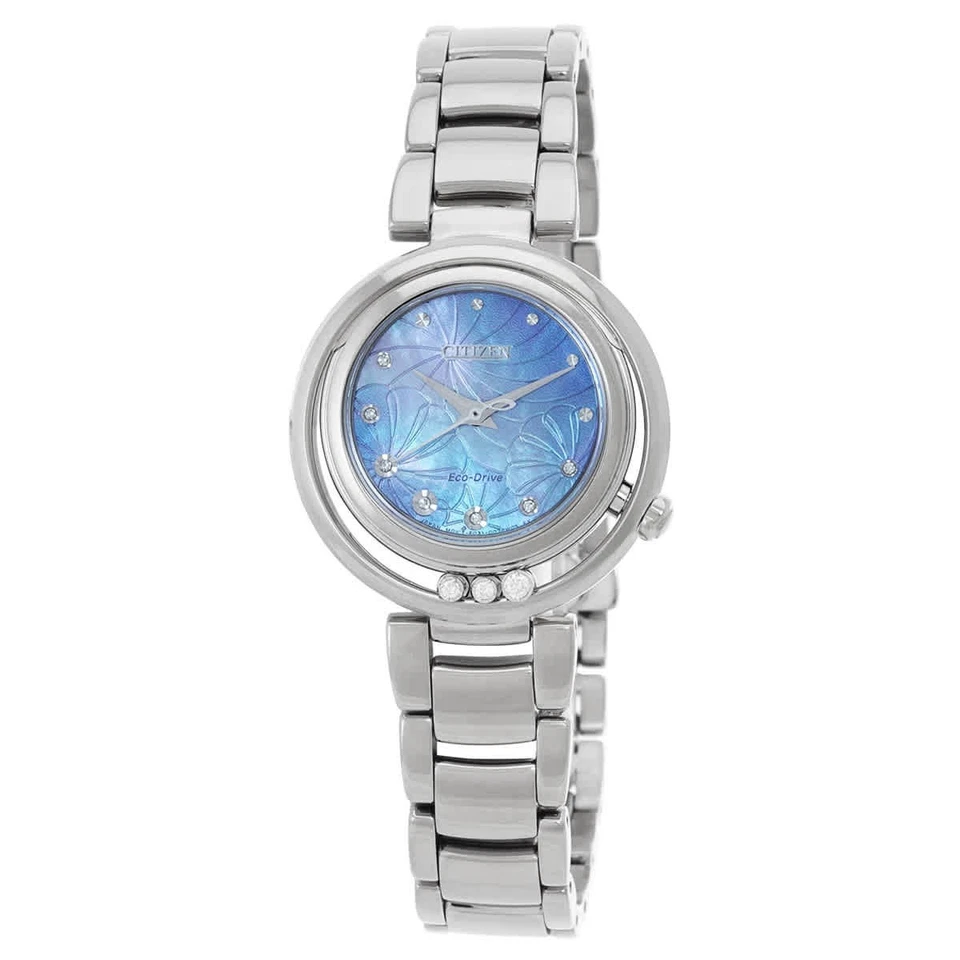 Reloj Citizen L Eco-Drive Diamante Esfera Azul Damas EM1110-81N