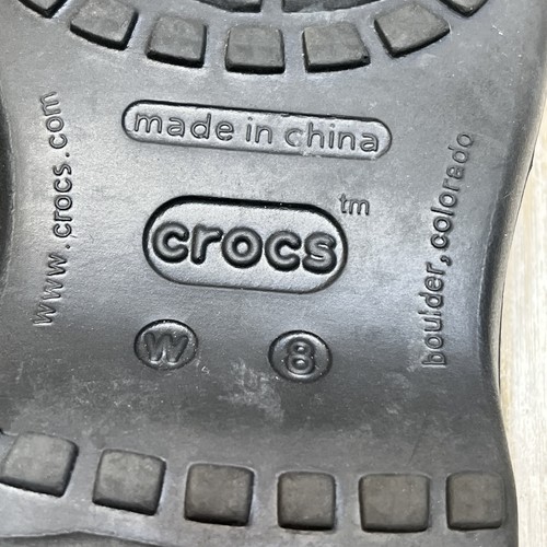 Crocs sandali donna taglia 8 incrociati nero grigio.          OSR - Foto 10 di 12