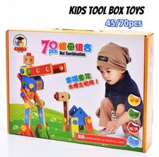 70 Wooden Toddler Tool Set STEM Educational Pretend Play Construction Toys Kids