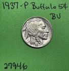 1937-P Buffalo 🦬 Indian Head Nickel 5c BU Brilliant Uncirculated US Coin