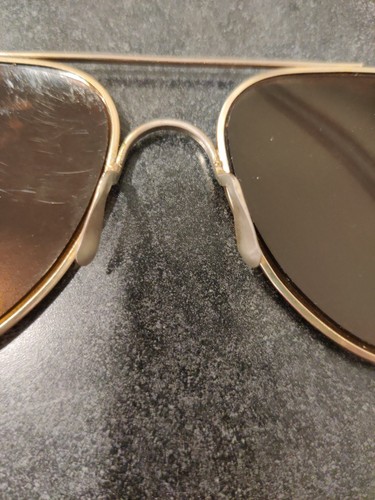 Vintage Foster Grant FF77 Gold Tone Pilot Aviator Metal Sunglasses w/ Brown Lens - Picture 9 of 13