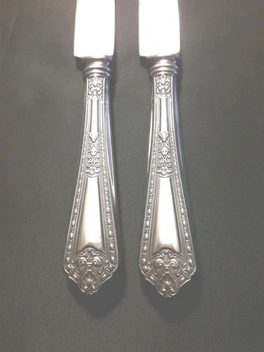 2 Watson Navarre Sterling Dinner knives French Hollow handles Bolsters 8 3/4" - Picture 3 of 5