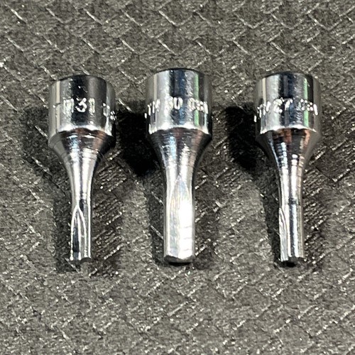 MINT NOS Snap-On 1/4 Drive Butterfly Clutch Sockets THREE / TM27, TM30, TM31 SET - Foto 14 di 17