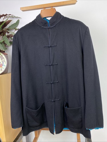 SHANGHAI TANG (42) 100% Cashmere Mandarin Collar Jacket Insulated Padded Silk - Picture 2 of 13