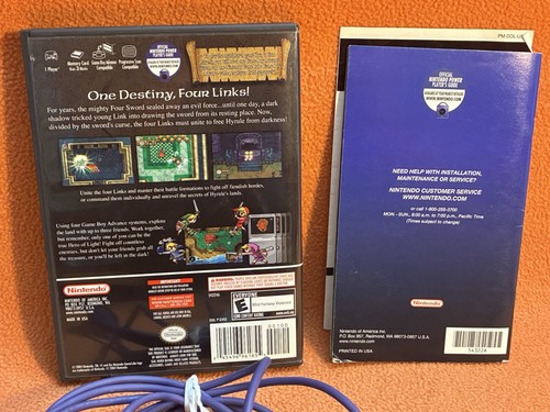 Zelda Four Swords Adventures Nintendo GameCube Complete W/ Link Cable! - Picture 5 of 6