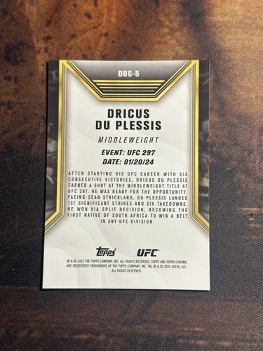 2025 Topps Chrome Dare To Be Great Dricus Du Plessis refractor naranja/25 #DBG-5 - Imagen 2 de 2