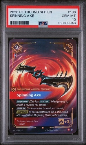 Spinning Axe graded PSA 10 for sale on eBay