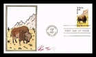 US COVER BISON WILDLIFE CAPEX FIRST DAY ISSUE PUGH HAND PAINTED