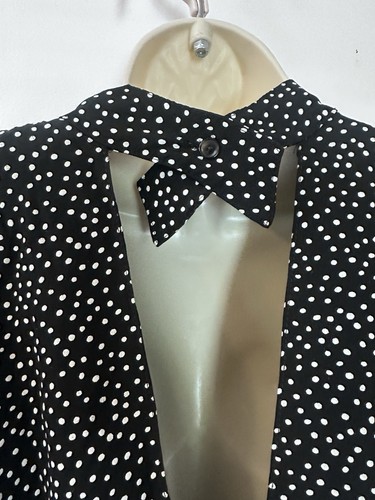 Betsy’s Things Small Vintage Polka Dot Midi Dress Retro Pin-up High Neck 80s USA - Bild 9 von 14