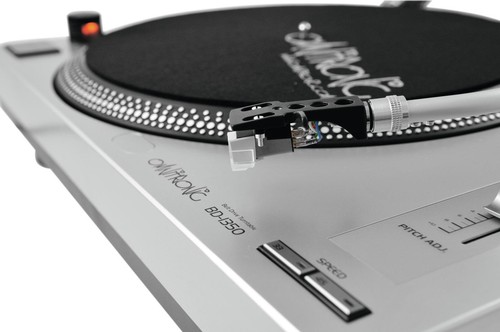 Silberner DJ-Plattenspieler BD-1350 von Omnitronic - Turntable mit Riemenantrieb - Bild 7 von 12