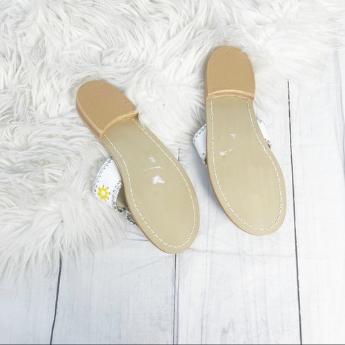 Jack Rogers Women's Jack Leather Flat Sandals in White Multi 7 NEW $118 - Picture 3 of 6