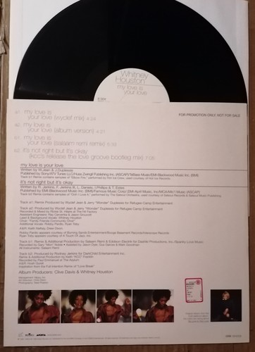 WHITNEY HOUSTON MY LOVE IS YOUR LOVE Vinile 12 Promo - 1999 - Arista WH 009 - NM - Imagen 2 de 6