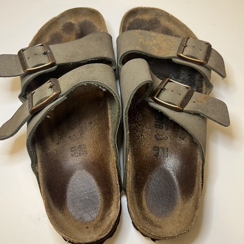 Birkenstock Arizona sandali pelle donna taglia 40 usa 9 cinturini fibbia LEGGI - Foto 5 di 9