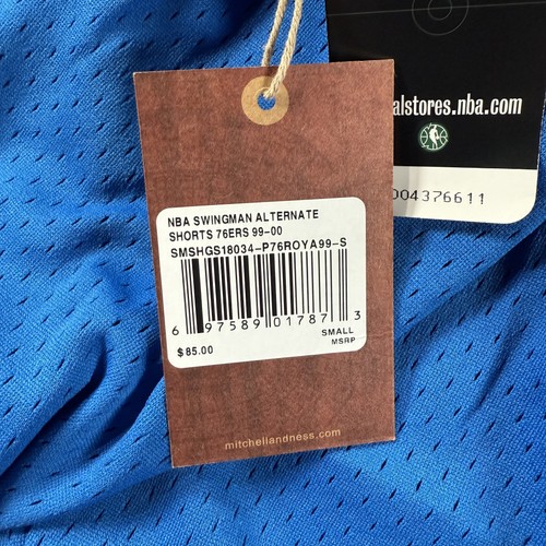 Philadelphia 76ers Shorts Mens Small NBA Basketball 1999 2000 Mitchell Ness Vint - Picture 9 of 10