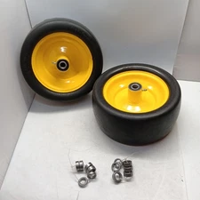 13X6.50-6 Flat-Free Lawn Mower Tire & Wheel Set of 2, Zero-Turn Mower Front Tire