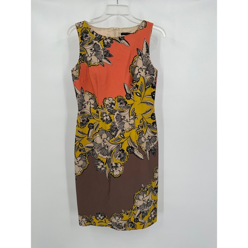 David Meister Womens Dress Size 4 Floral Sheath Mod Retro Colorblock Artsy Bold