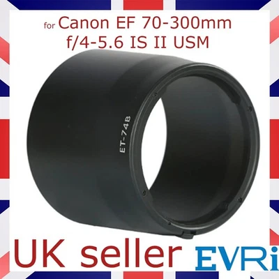 Lens Hood for Canon EF 70-300mm f/4-5.6 IS II USM Shade Reversible ET-74B - Image 1 of 4